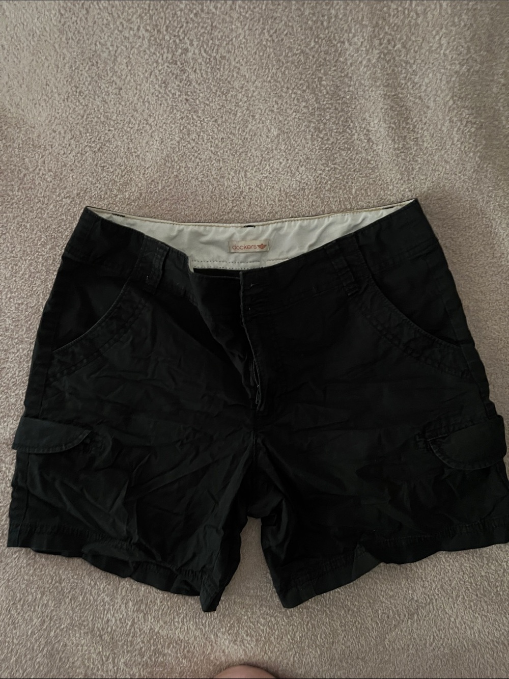 Dockers Black Women's Cargo Shorts with Side Pockets